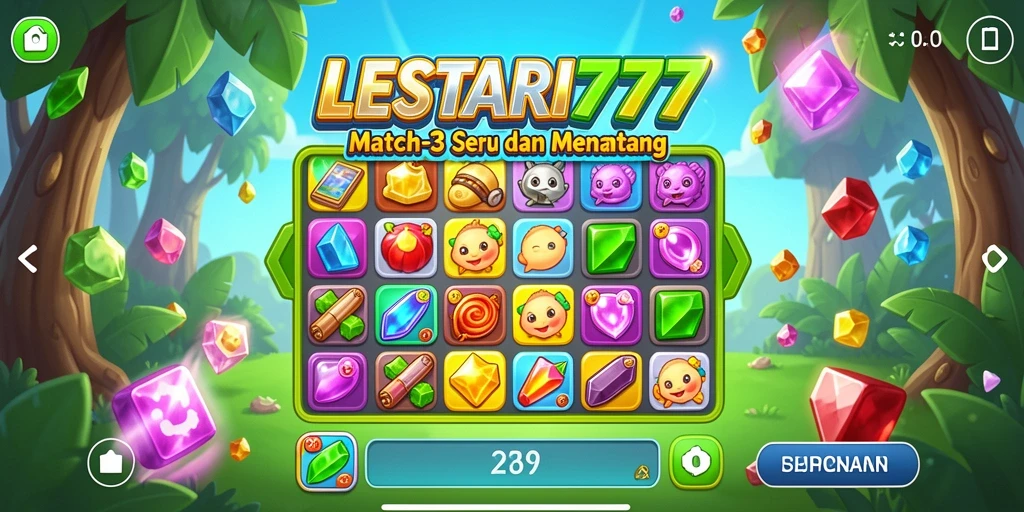 Tampilan gameplay LESTARI777 yang penuh warna dan menantang.