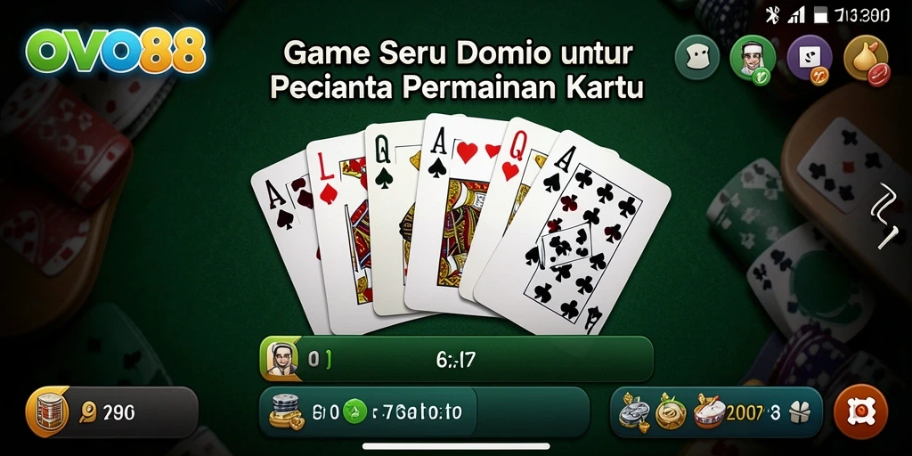 Tampilan gameplay seru Domino di OVO88 dengan grafis menarik