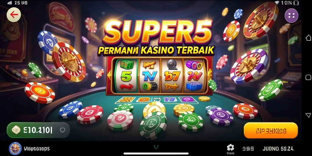 Screenshot menunjukkan gameplay menarik dari SUPER5 di kasino.