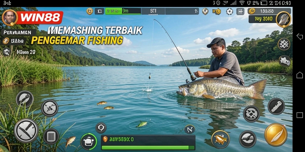 Tampilan gameplay memancing yang seru dan menarik di WIN88.